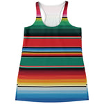 Colorful Mexican Blanket Pattern Print Women's Racerback Tank Top