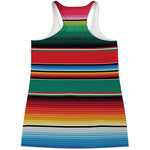 Colorful Mexican Blanket Pattern Print Women's Racerback Tank Top