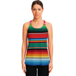 Colorful Mexican Blanket Pattern Print Women's Racerback Tank Top