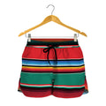Colorful Mexican Blanket Pattern Print Women's Shorts