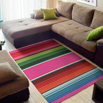 Colorful Mexican Blanket Stripe Print Area Rug