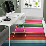 Colorful Mexican Blanket Stripe Print Area Rug