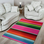 Colorful Mexican Blanket Stripe Print Area Rug