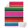 Colorful Mexican Blanket Stripe Print Blanket