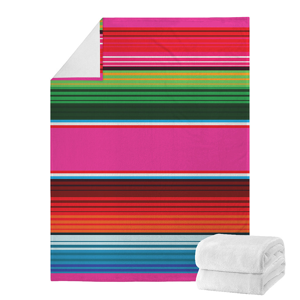 Colorful Mexican Blanket Stripe Print Blanket