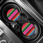 Colorful Mexican Blanket Stripe Print Car Coasters