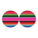 Colorful Mexican Blanket Stripe Print Car Coasters