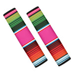 Colorful Mexican Blanket Stripe Print Car Seat Belt Covers