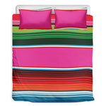 Colorful Mexican Blanket Stripe Print Duvet Cover Bedding Set
