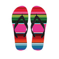 Colorful Mexican Blanket Stripe Print Flip Flops