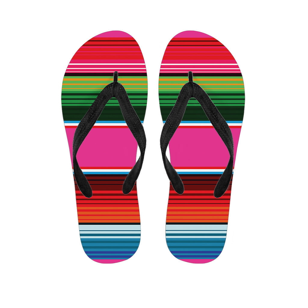 Colorful Mexican Blanket Stripe Print Flip Flops