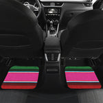 Colorful Mexican Blanket Stripe Print Front and Back Car Floor Mats