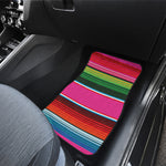Colorful Mexican Blanket Stripe Print Front and Back Car Floor Mats