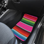 Colorful Mexican Blanket Stripe Print Front Car Floor Mats