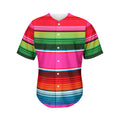 Colorful Mexican Blanket Stripe Print Men's Baseball Jersey