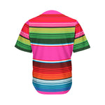 Colorful Mexican Blanket Stripe Print Men's Baseball Jersey