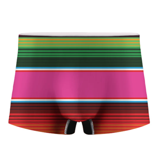Colorful Mexican Blanket Stripe Print Men's Boxer Briefs