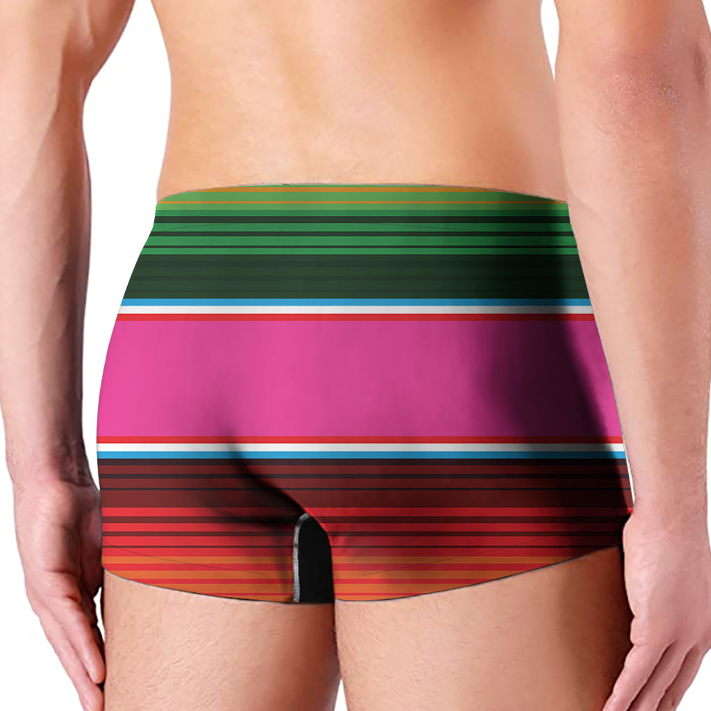 Colorful Mexican Blanket Stripe Print Men's Boxer Briefs