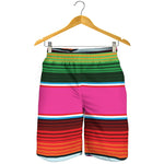 Colorful Mexican Blanket Stripe Print Men's Shorts