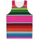 Colorful Mexican Blanket Stripe Print Men's Tank Top