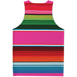 Colorful Mexican Blanket Stripe Print Men's Tank Top