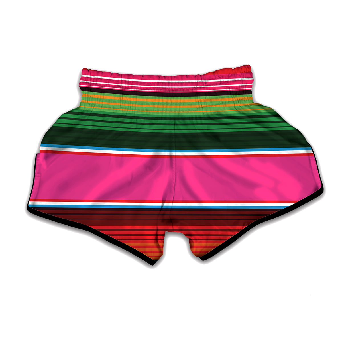Colorful Mexican Blanket Stripe Print Muay Thai Boxing Shorts