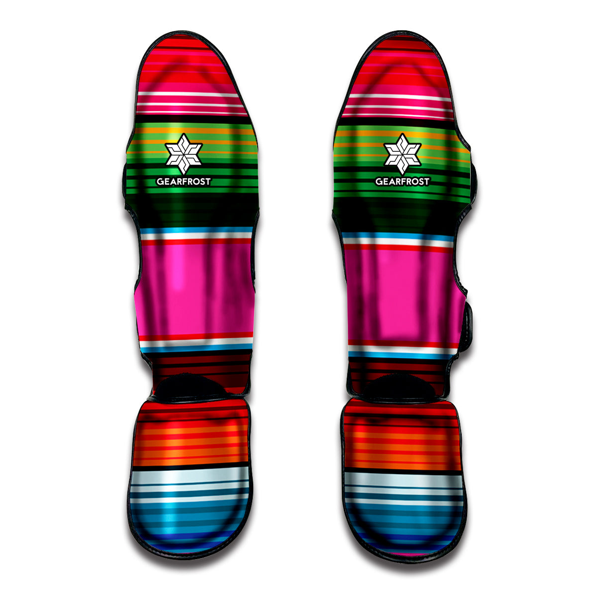 Colorful Mexican Blanket Stripe Print Muay Thai Shin Guard