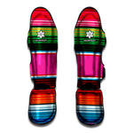 Colorful Mexican Blanket Stripe Print Muay Thai Shin Guard