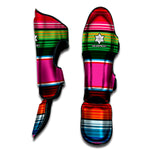 Colorful Mexican Blanket Stripe Print Muay Thai Shin Guard