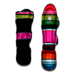 Colorful Mexican Blanket Stripe Print Muay Thai Shin Guard
