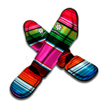 Colorful Mexican Blanket Stripe Print Muay Thai Shin Guard