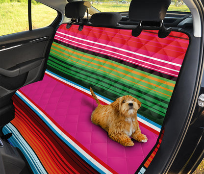Colorful Mexican Blanket Stripe Print Pet Car Back Seat Cover