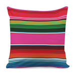 Colorful Mexican Blanket Stripe Print Pillow Cover