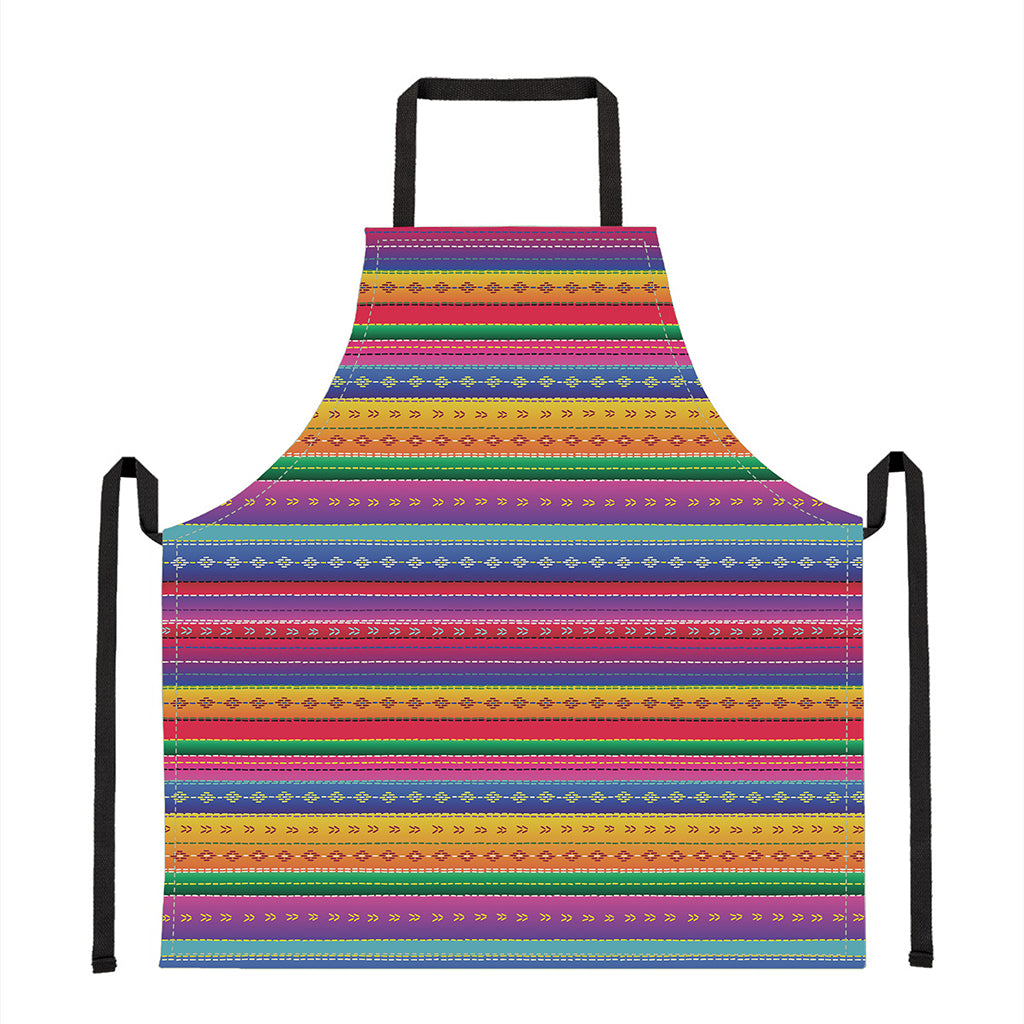 Colorful Mexican Serape Pattern Print Apron