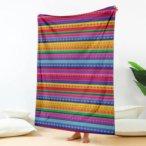 Colorful Mexican Serape Pattern Print Blanket