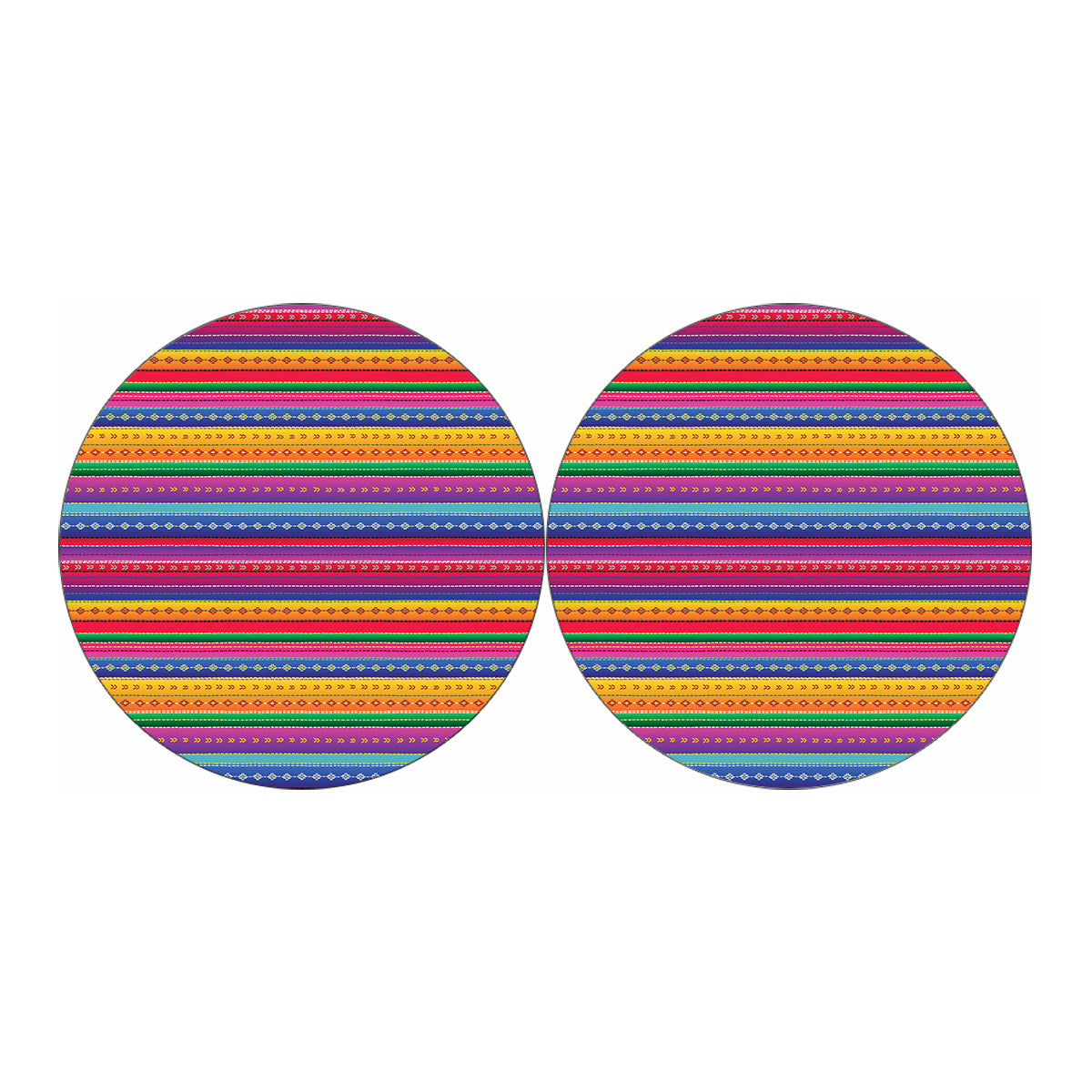 Colorful Mexican Serape Pattern Print Car Coasters