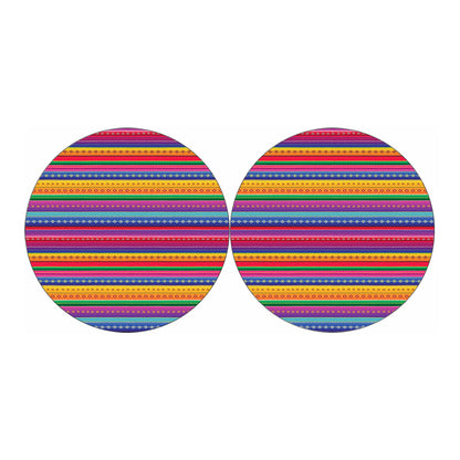 Colorful Mexican Serape Pattern Print Car Coasters