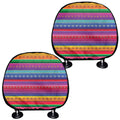 Colorful Mexican Serape Pattern Print Car Headrest Covers