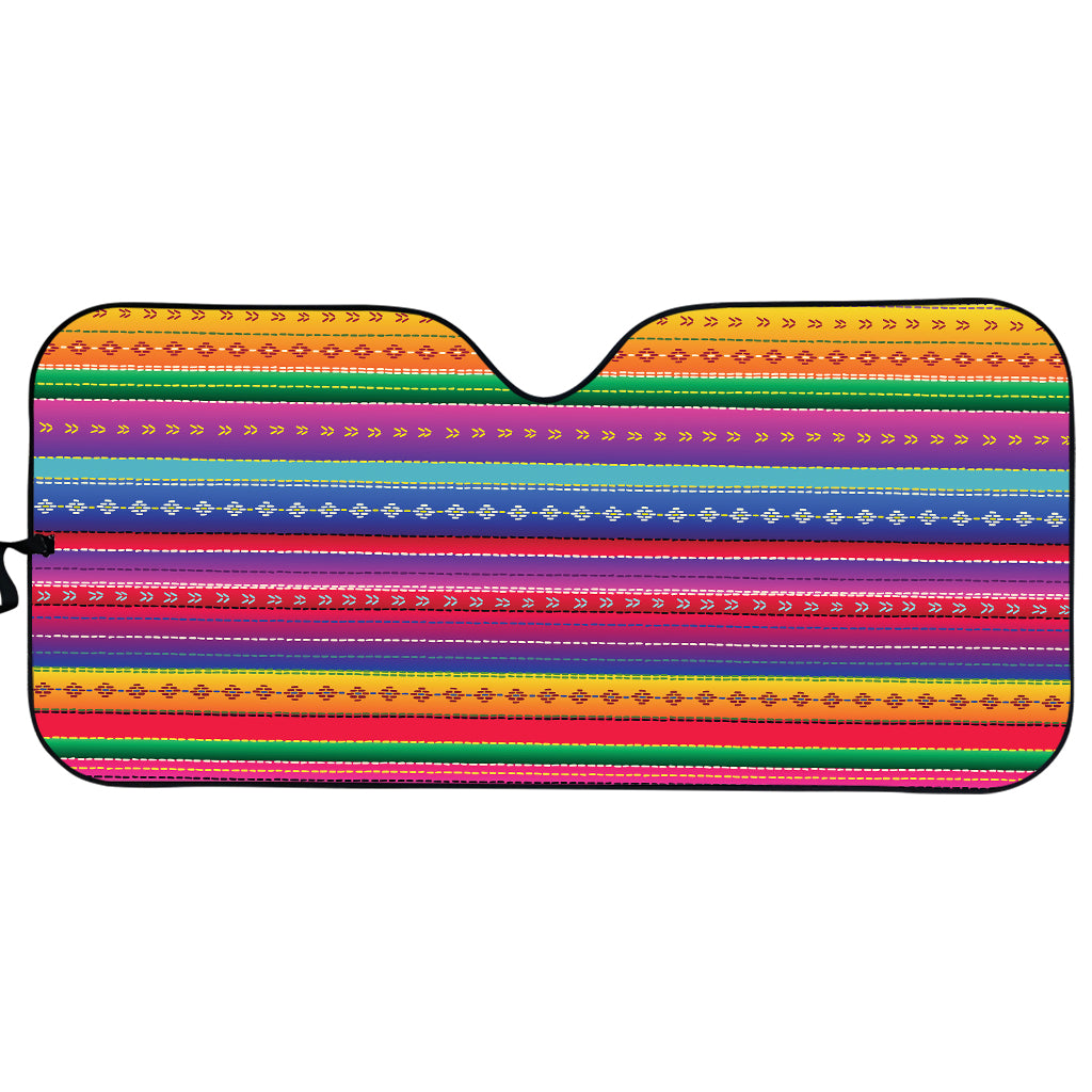 Colorful Mexican Serape Pattern Print Car Sun Shade