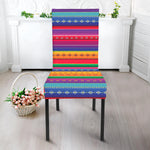 Colorful Mexican Serape Pattern Print Dining Chair Slipcover