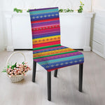 Colorful Mexican Serape Pattern Print Dining Chair Slipcover