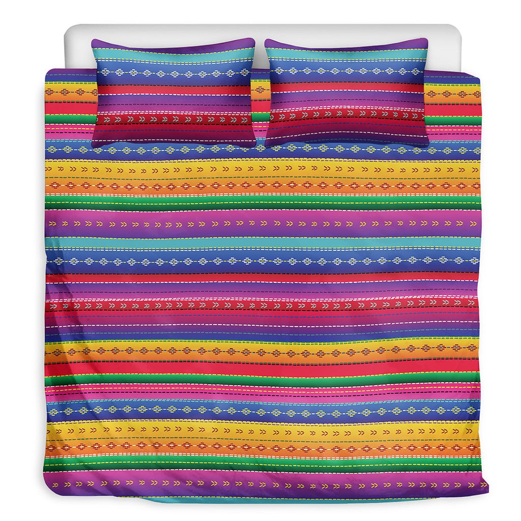 Colorful Mexican Serape Pattern Print Duvet Cover Bedding Set