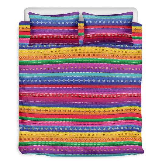 Colorful Mexican Serape Pattern Print Duvet Cover Bedding Set