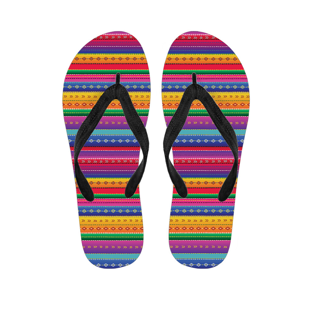 Colorful Mexican Serape Pattern Print Flip Flops