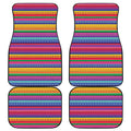Colorful Mexican Serape Pattern Print Front and Back Car Floor Mats