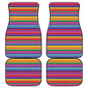 Colorful Mexican Serape Pattern Print Front and Back Car Floor Mats