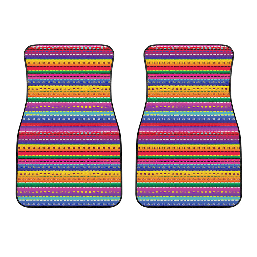 Colorful Mexican Serape Pattern Print Front Car Floor Mats