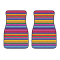 Colorful Mexican Serape Pattern Print Front Car Floor Mats