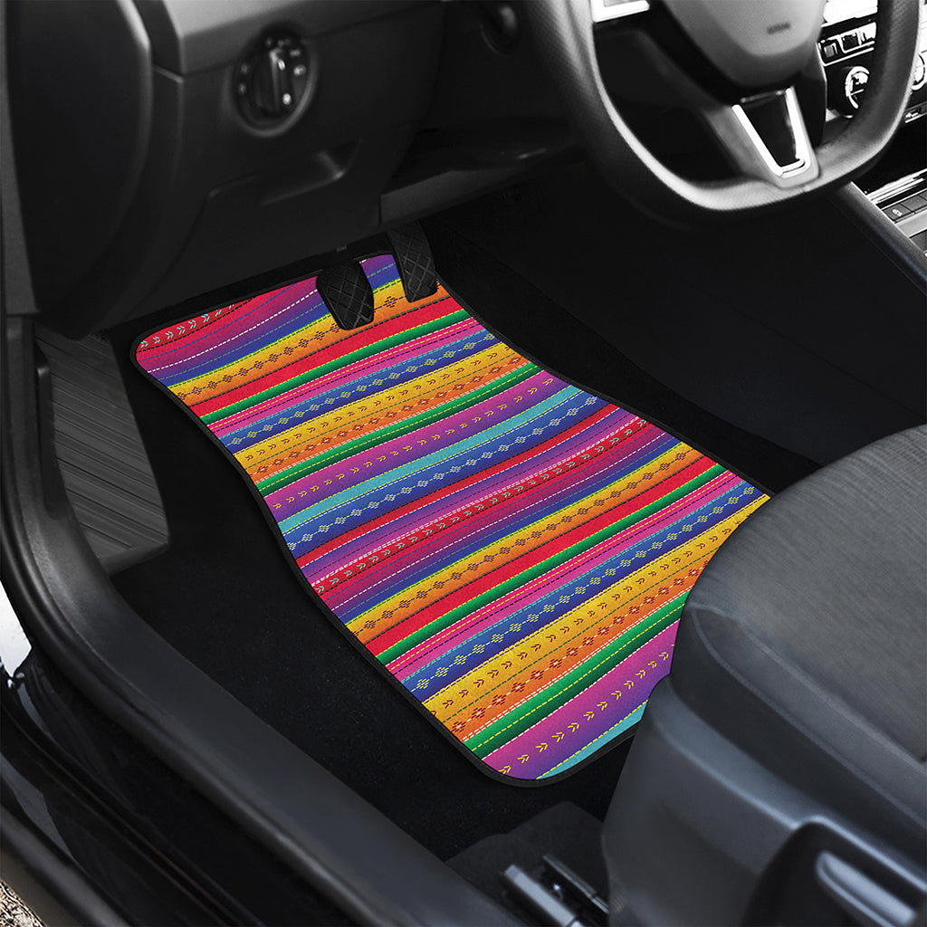 Colorful Mexican Serape Pattern Print Front Car Floor Mats