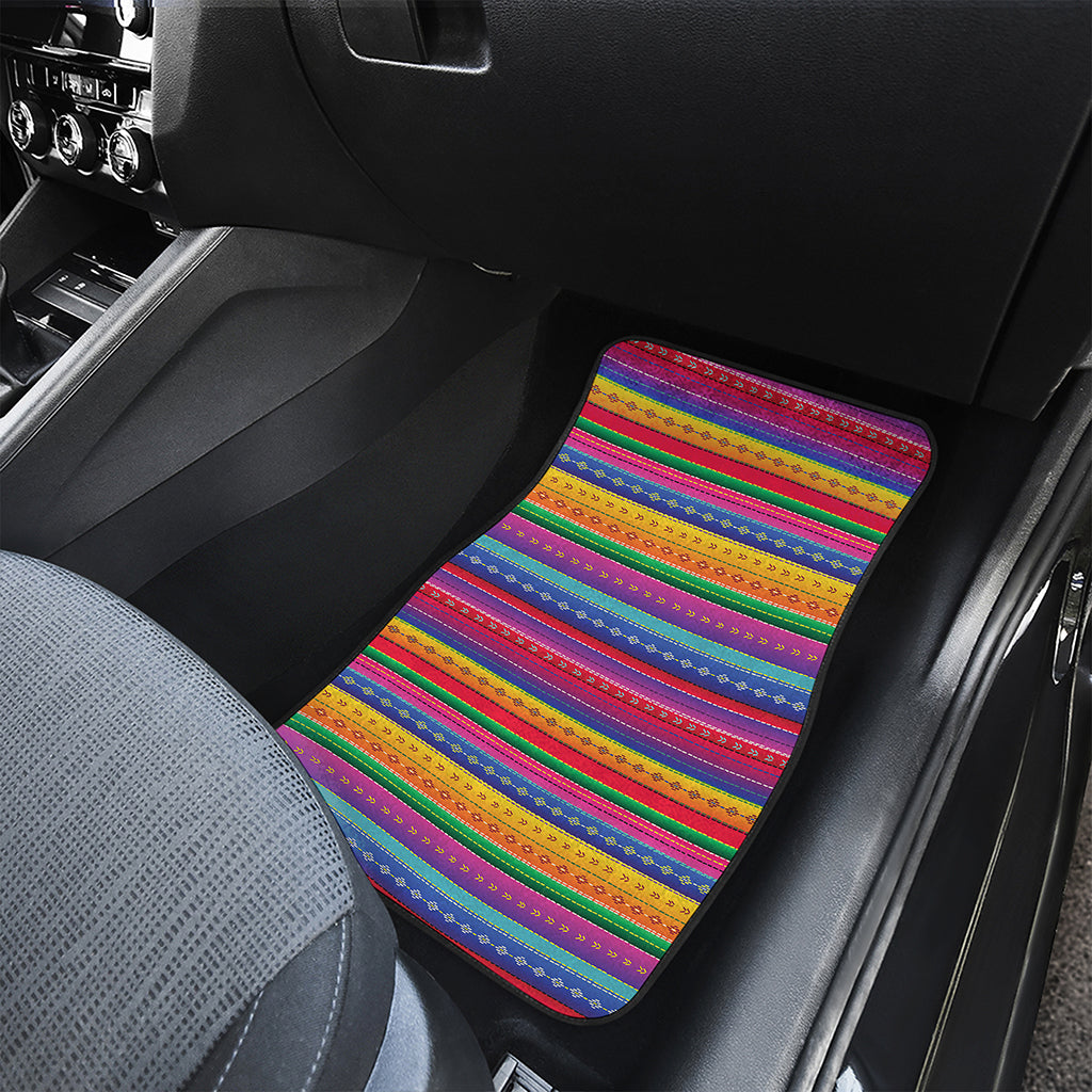 Colorful Mexican Serape Pattern Print Front Car Floor Mats